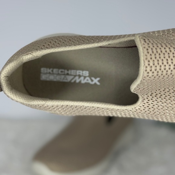 Skechers GOwalk Max Tan Mesh Slip On Sneakers Shoes Women's Size 9 - Picture 8 of 9